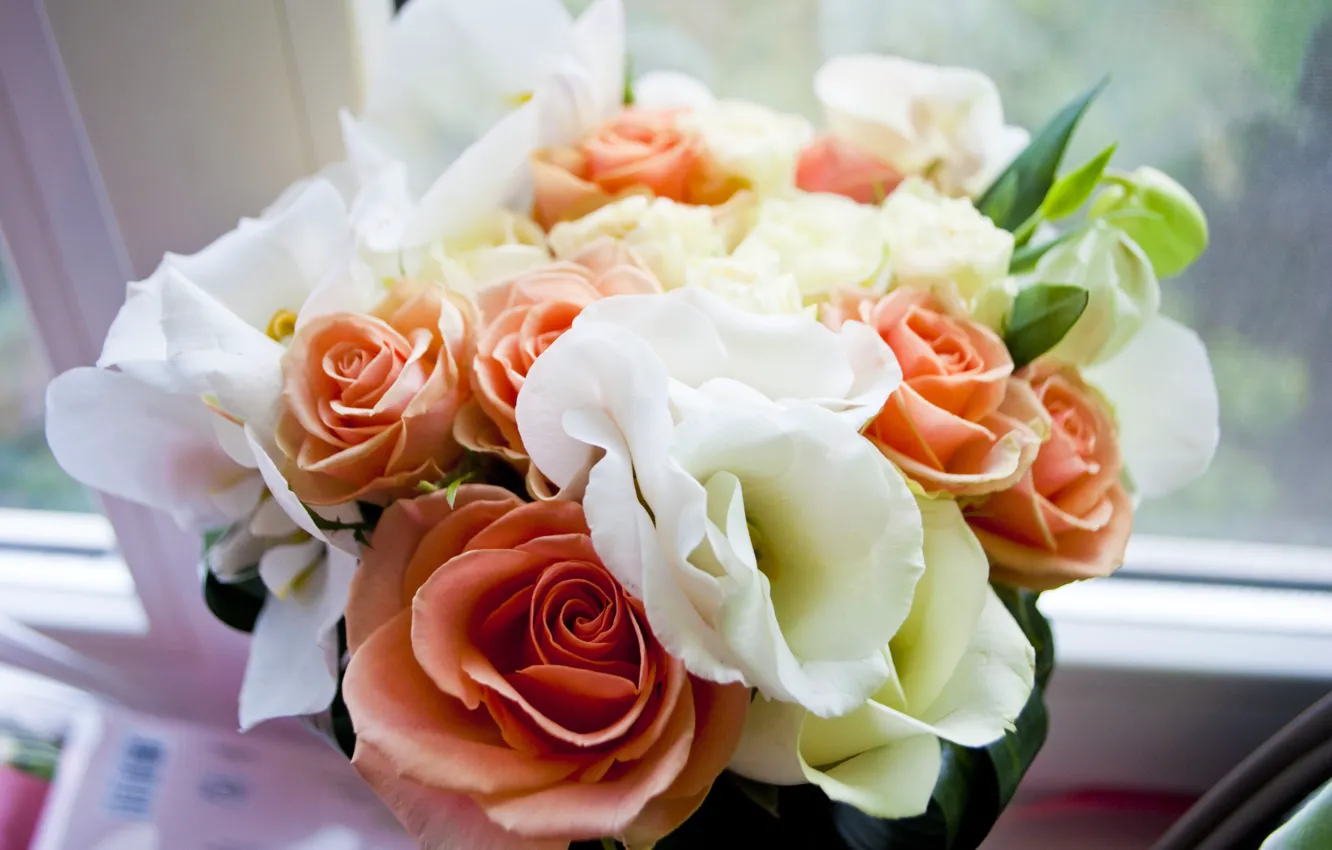 Photo wallpaper tenderness, Flowers, bouquet, wedding