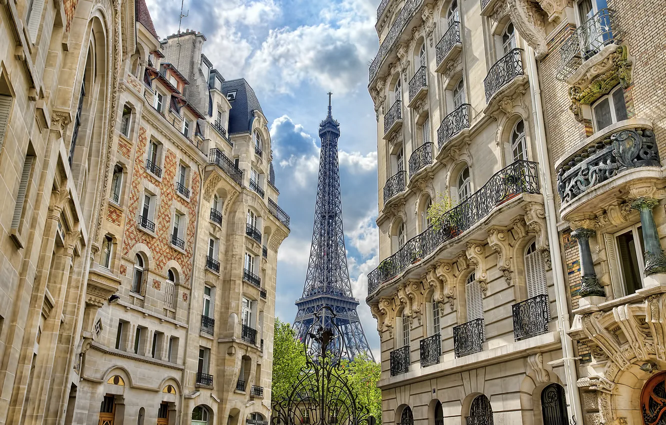 Photo wallpaper France, Paris, building, home, gate, Eiffel tower, Paris, architecture