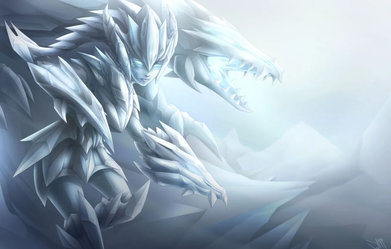 Photo wallpaper League of Legends, Shyvana, frost, Ise Dragon