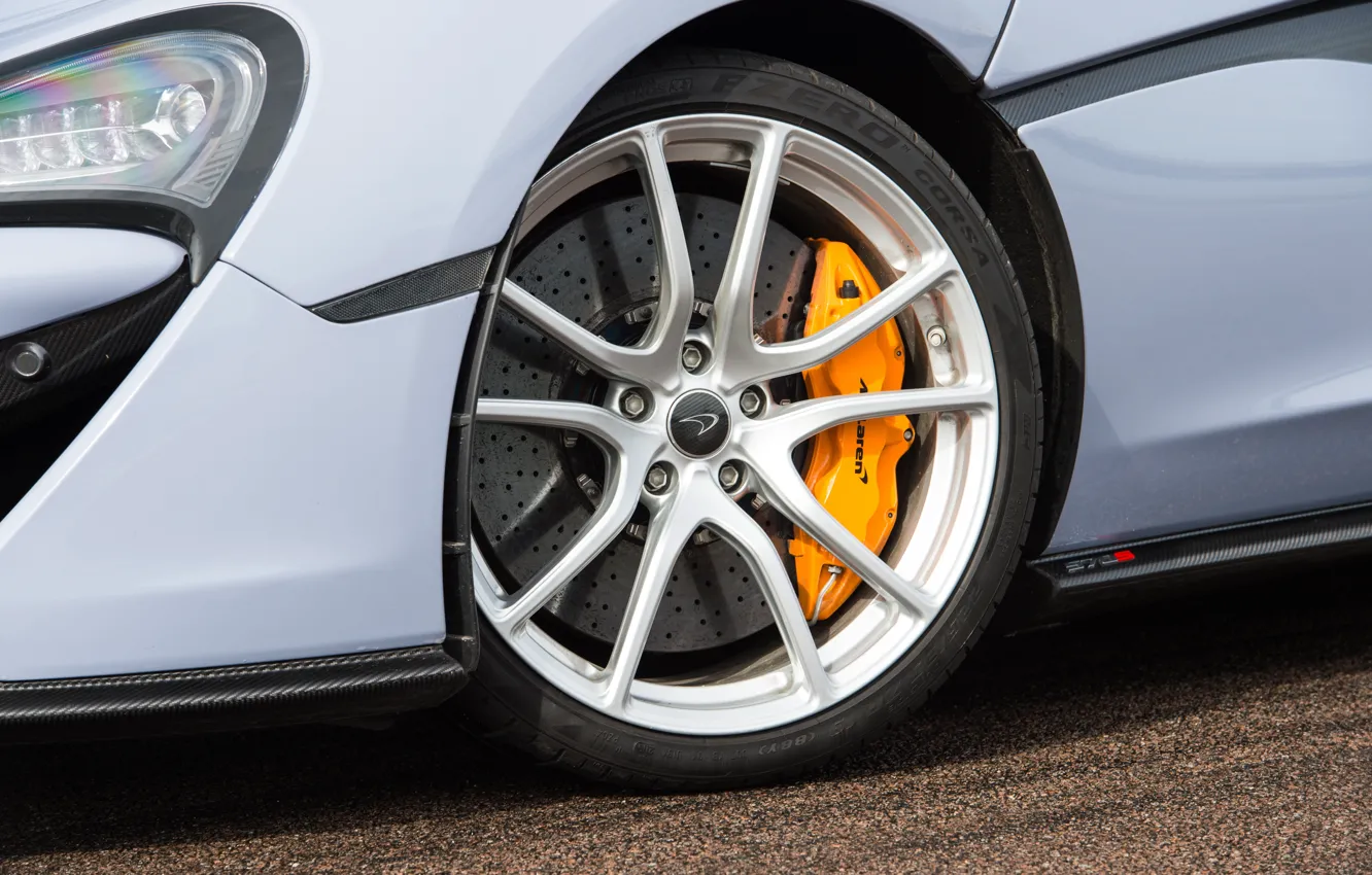 Photo wallpaper McLaren, logo, close-up, wheel, 570GT, McLaren 570GT