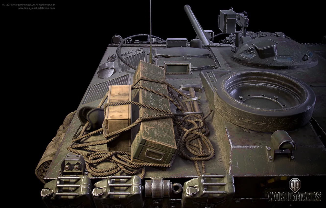 Photo wallpaper rendering, the game, game, tanks, bitch, rendering, wot, self-propelled gun