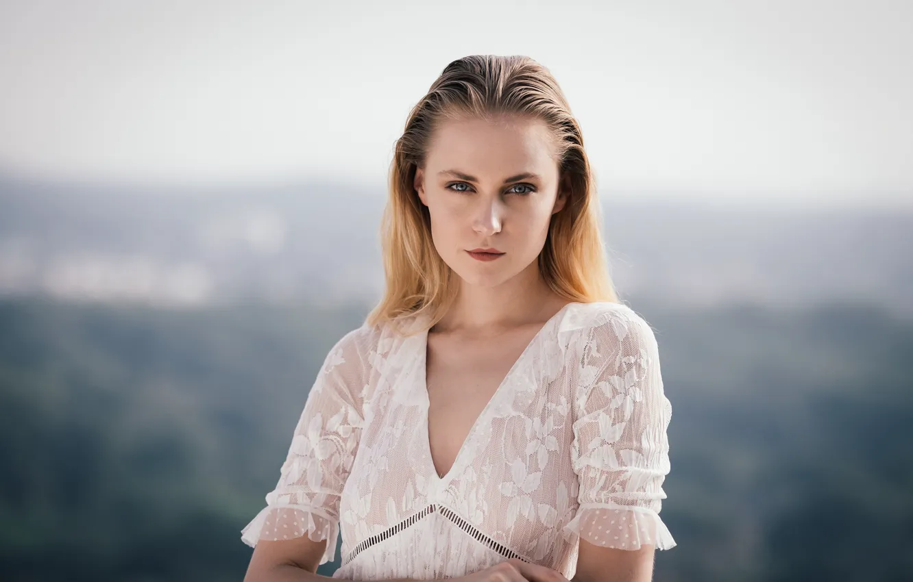 Photo wallpaper look, face, background, model, hair, Valeria