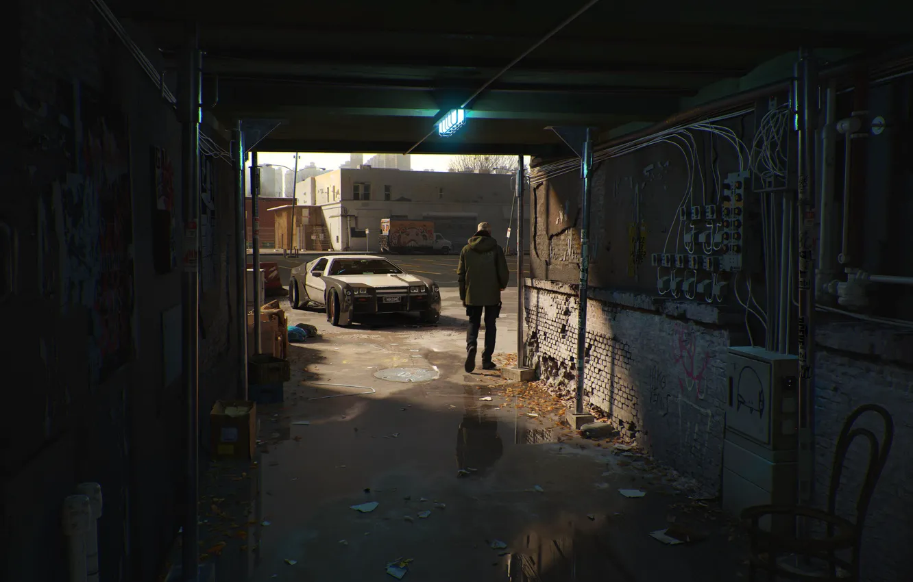 Photo wallpaper car, art, the atmosphere of the city, Antoine Boutin