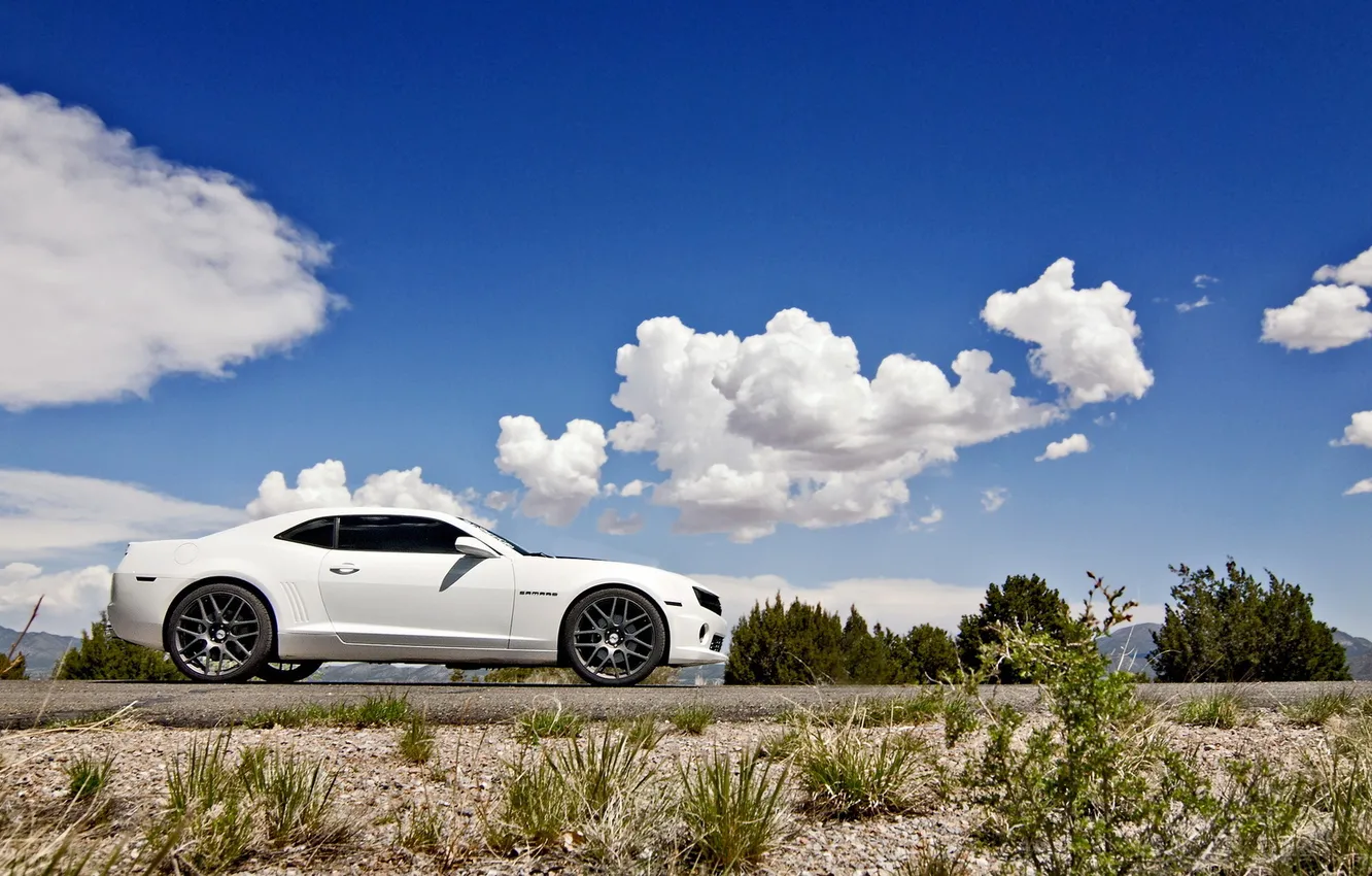 Photo wallpaper road, background, Camaro