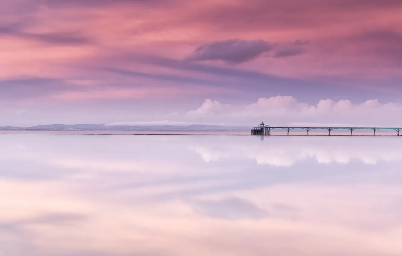Photo wallpaper the sky, lake, reflection, pierce