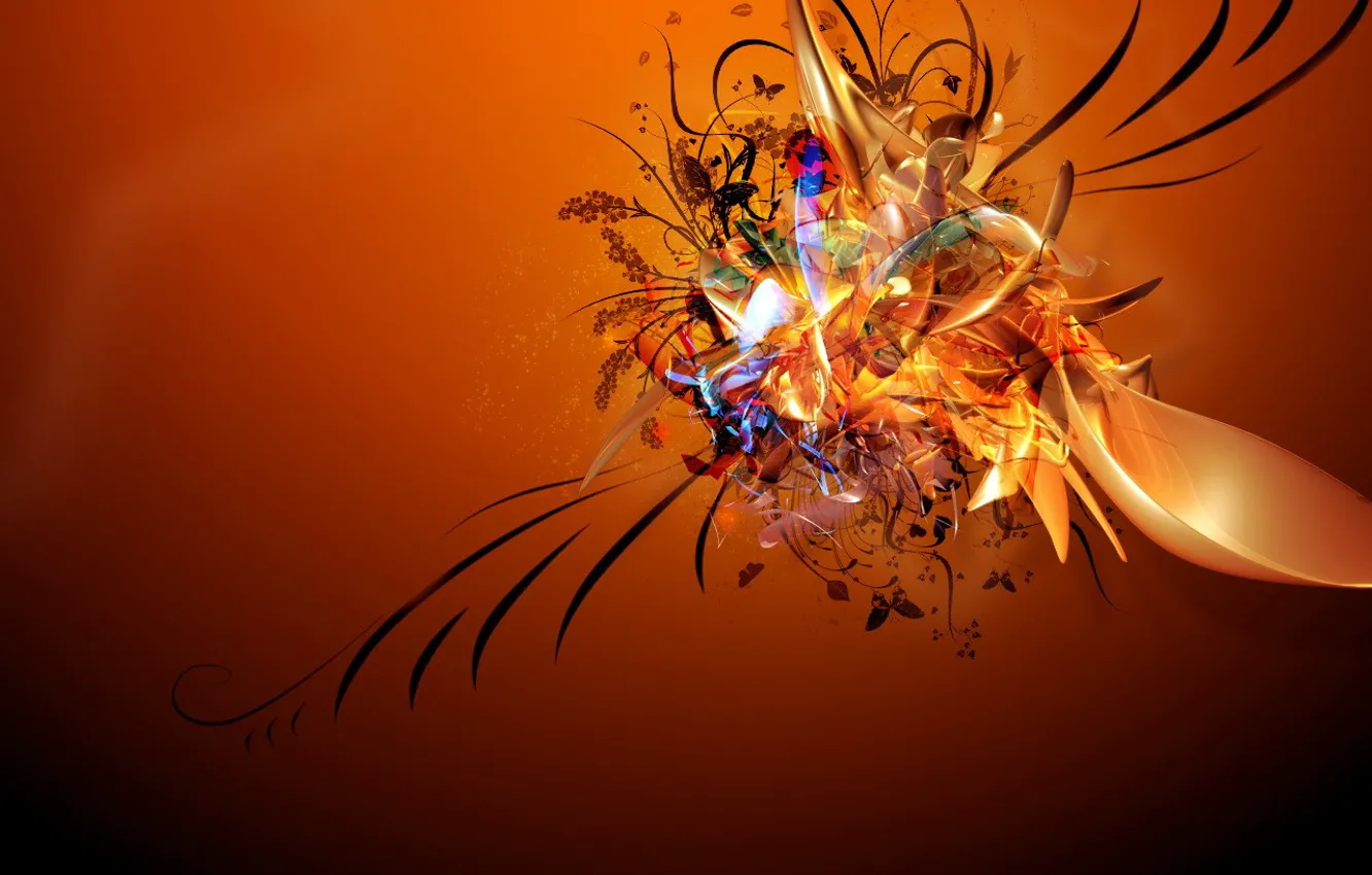 Photo wallpaper orange, desktop