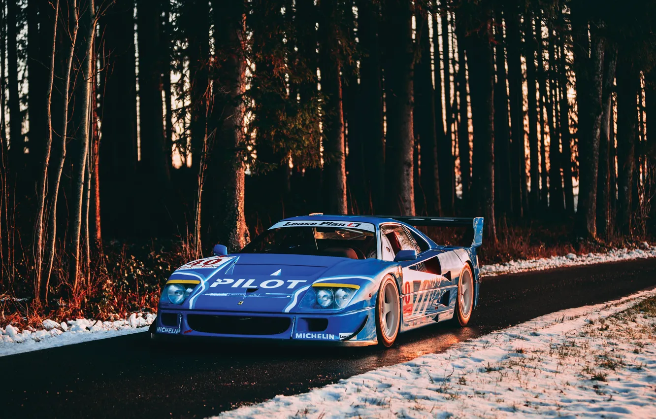 Photo wallpaper car, Ferrari, F40, trees, Ferrari F40 LM by Michelotto