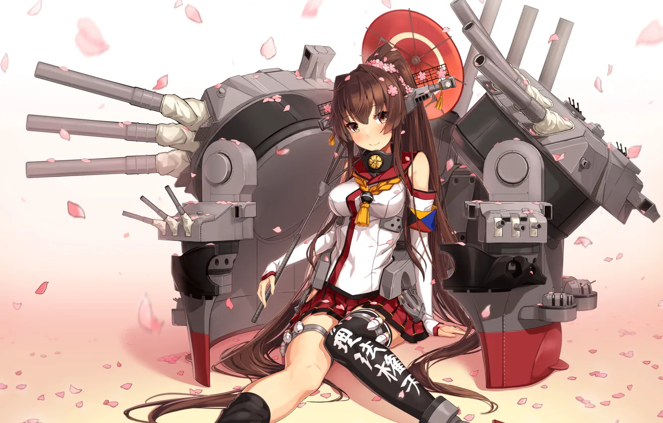 Photo wallpaper Girl, Weapons, Kantai Collection, Naval Collection
