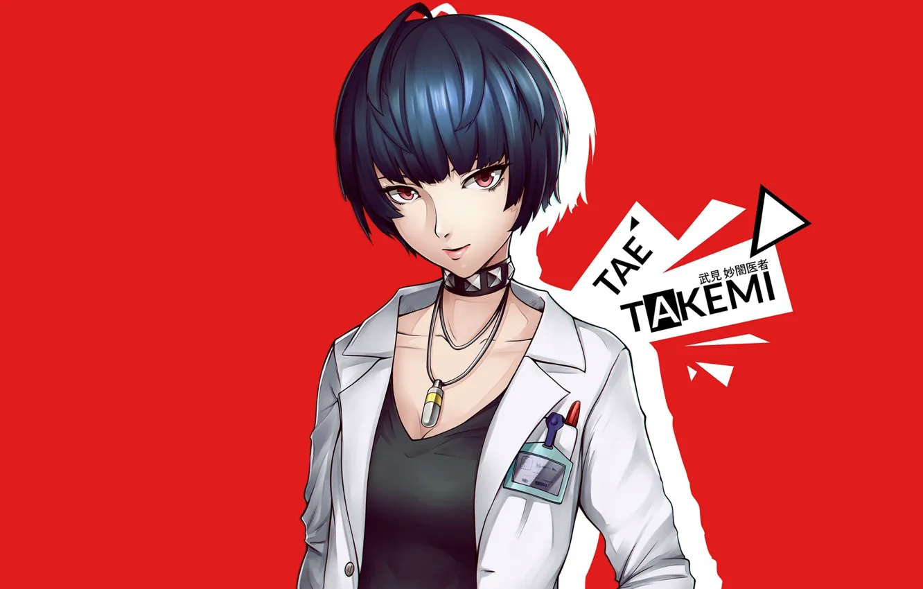 Photo wallpaper red background, Person 5, Persona 5