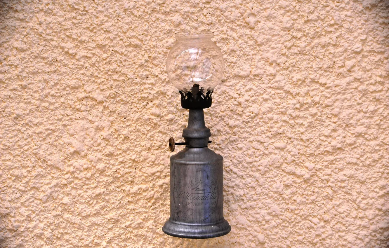 Photo wallpaper light, wall, vintage, lamp, aluminum, swallow, gasoline
