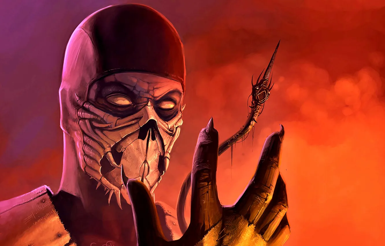 Photo wallpaper warrior, Mortal Kombat, Scorpion, fan art, clan, Hanzo's, ninja Ghost, Hassi