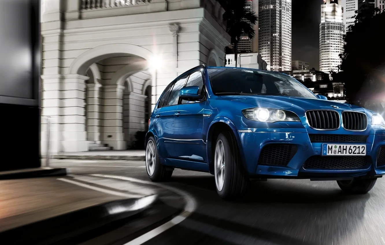 Photo wallpaper blue, bmw, crossover