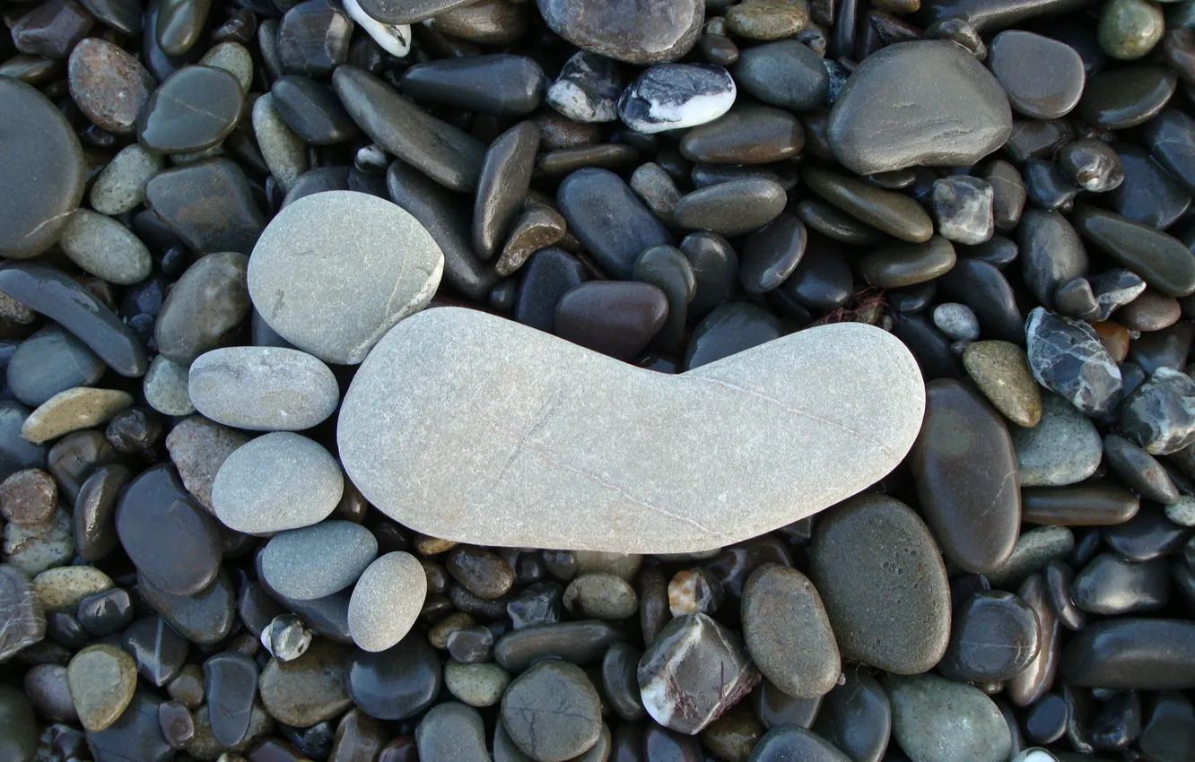 Photo wallpaper pebbles, foot, pebbles