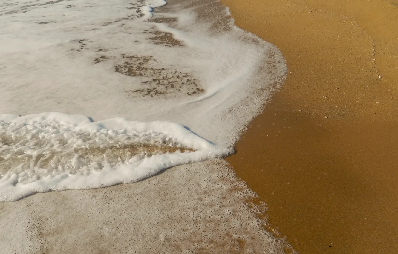 Photo wallpaper sand, sea, foam, widescreen, Wallpaper, wave, wallpaper, widescreen