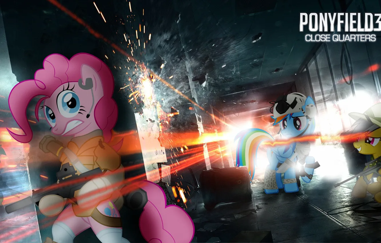 Photo wallpaper battlefield, Battlefield 3, My Little Pony, PonyField, pony