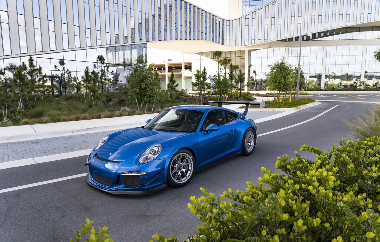 Photo wallpaper Porsche, Blue, Porsche 911, GT3