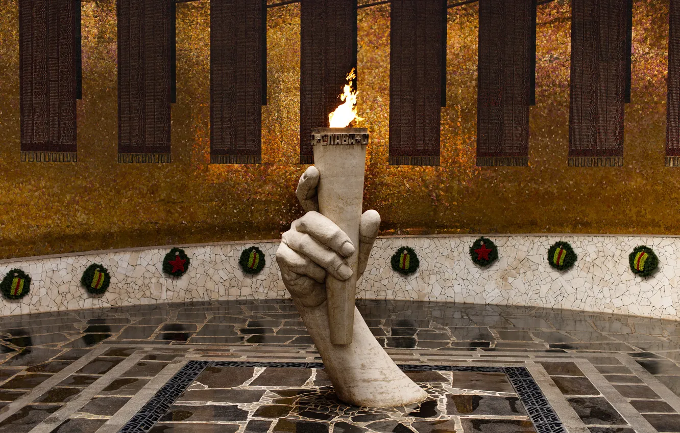 Photo wallpaper May 9, memorial, eternal flame, The battle of Stalingrad