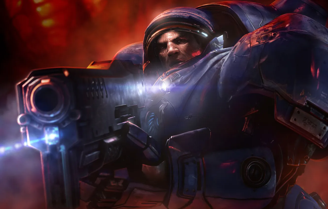 Photo wallpaper gun, Star Craft, Starcraf, Hooman