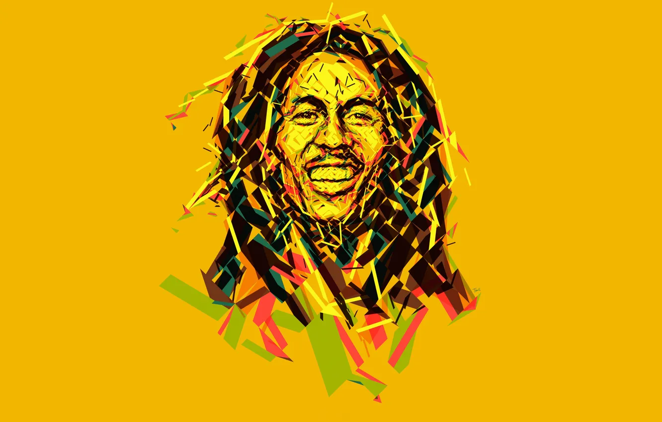 Photo wallpaper music, Bob Marley, Bob Marley, reggae, low poly