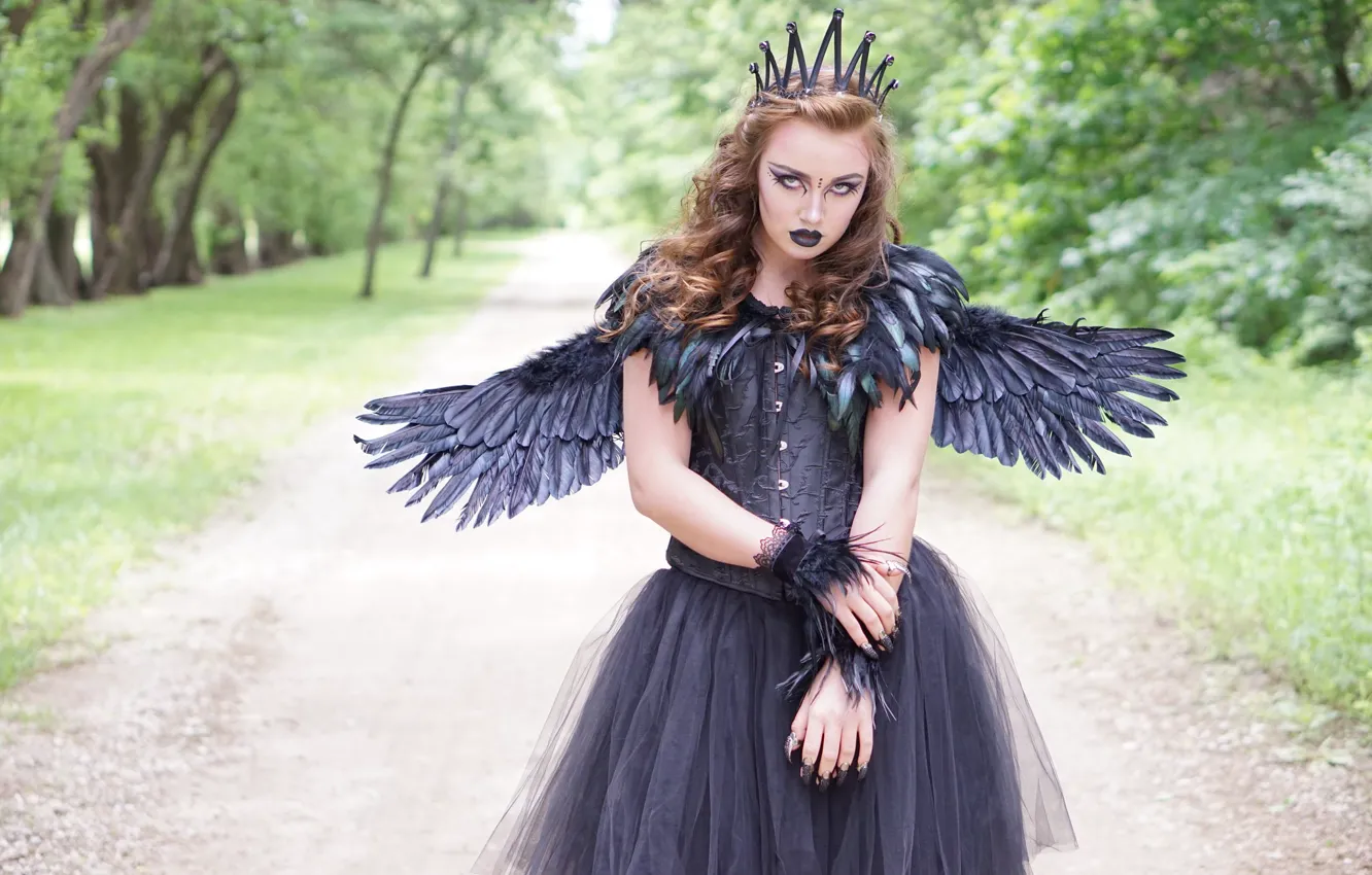 Photo wallpaper look, girl, Dark Angel