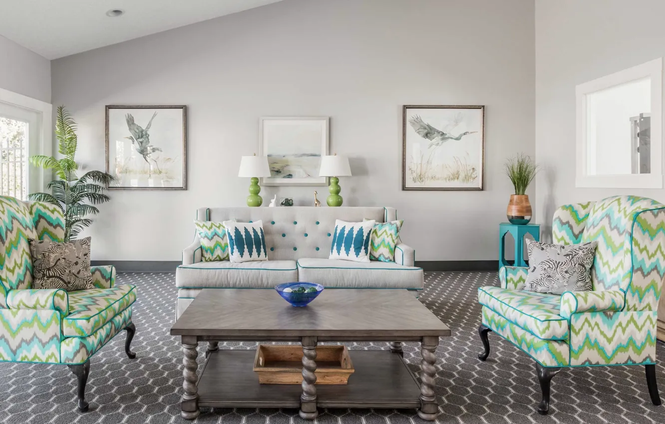 Photo wallpaper interior, living room, Kensington, Winchester home