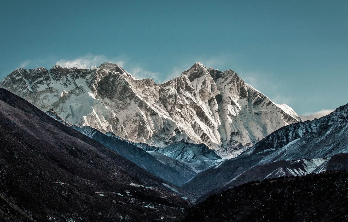 Photo wallpaper landscape, nature, mountains, snow