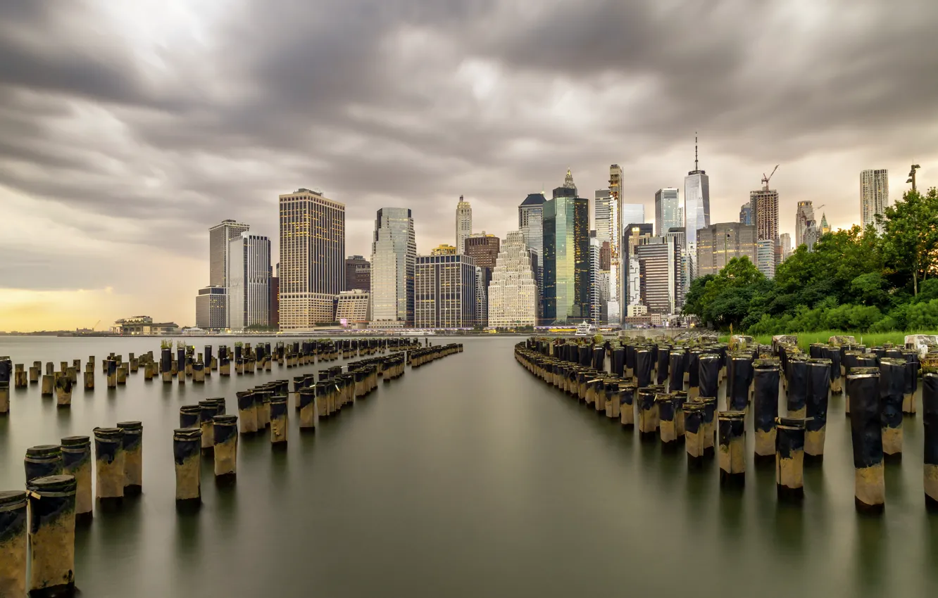 Photo wallpaper skyline, Brooklyn, Lower Manhattan