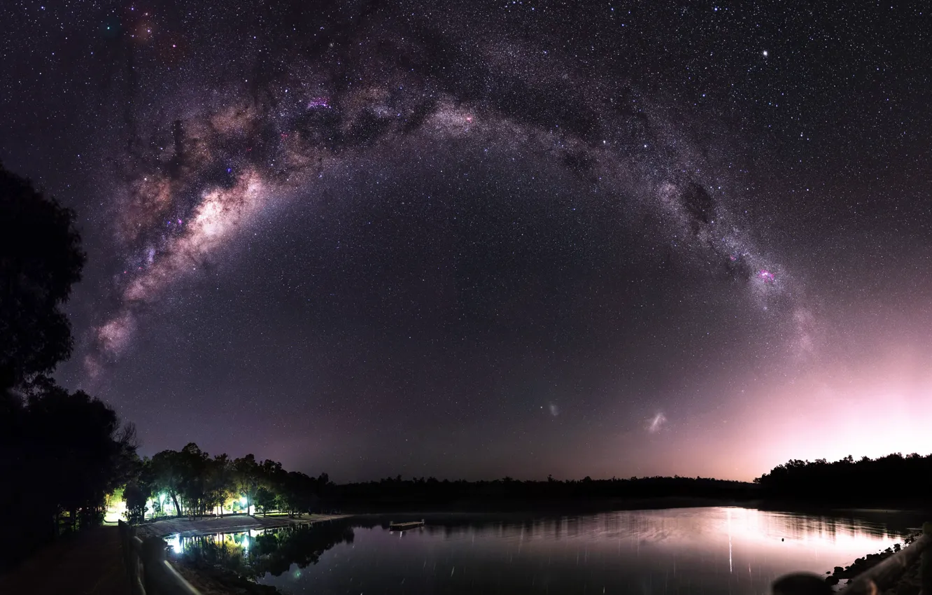 Photo wallpaper landscape, nature, Australia, the milky way, milki