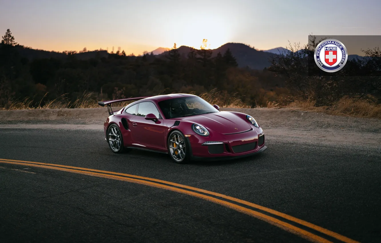 Photo wallpaper 911, Porsche, Dark, GT3, Clear, HRE, Lightweight, With