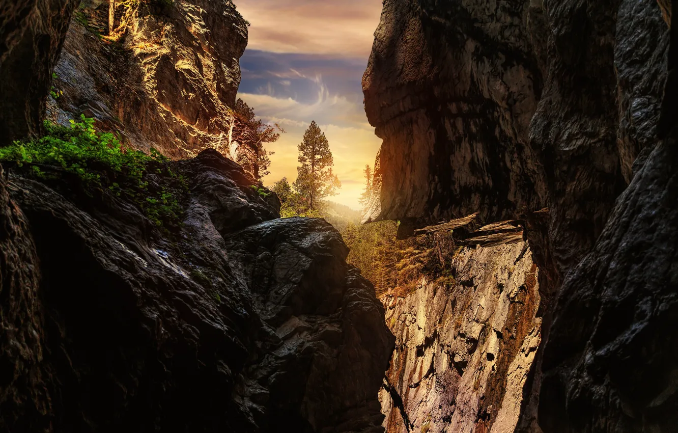 Photo wallpaper Switzerland, Canton of Berne, Shadow half