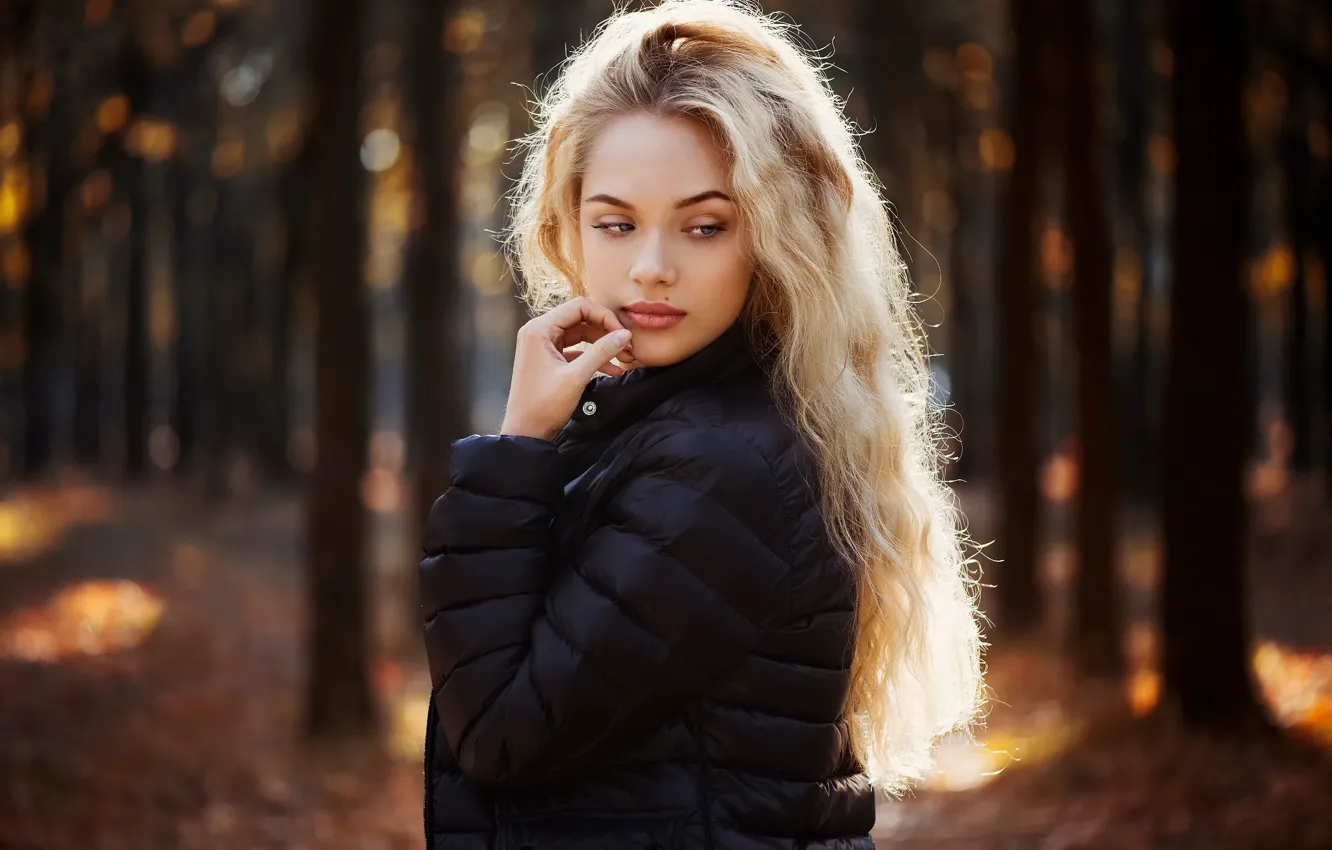 Photo wallpaper autumn, look, portrait, jacket, sponge, natural light, Autumn portrait