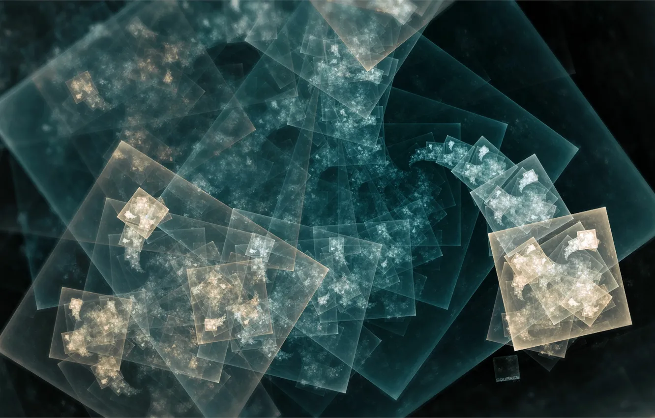 Photo wallpaper squares, fractal, fractal pattern, layer