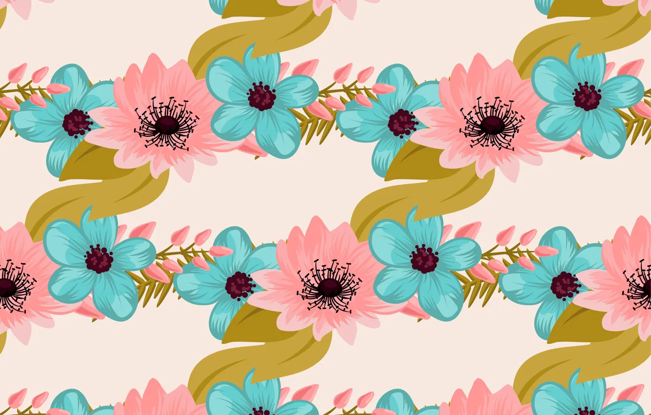 Photo wallpaper white, flowers, background, pink, blue