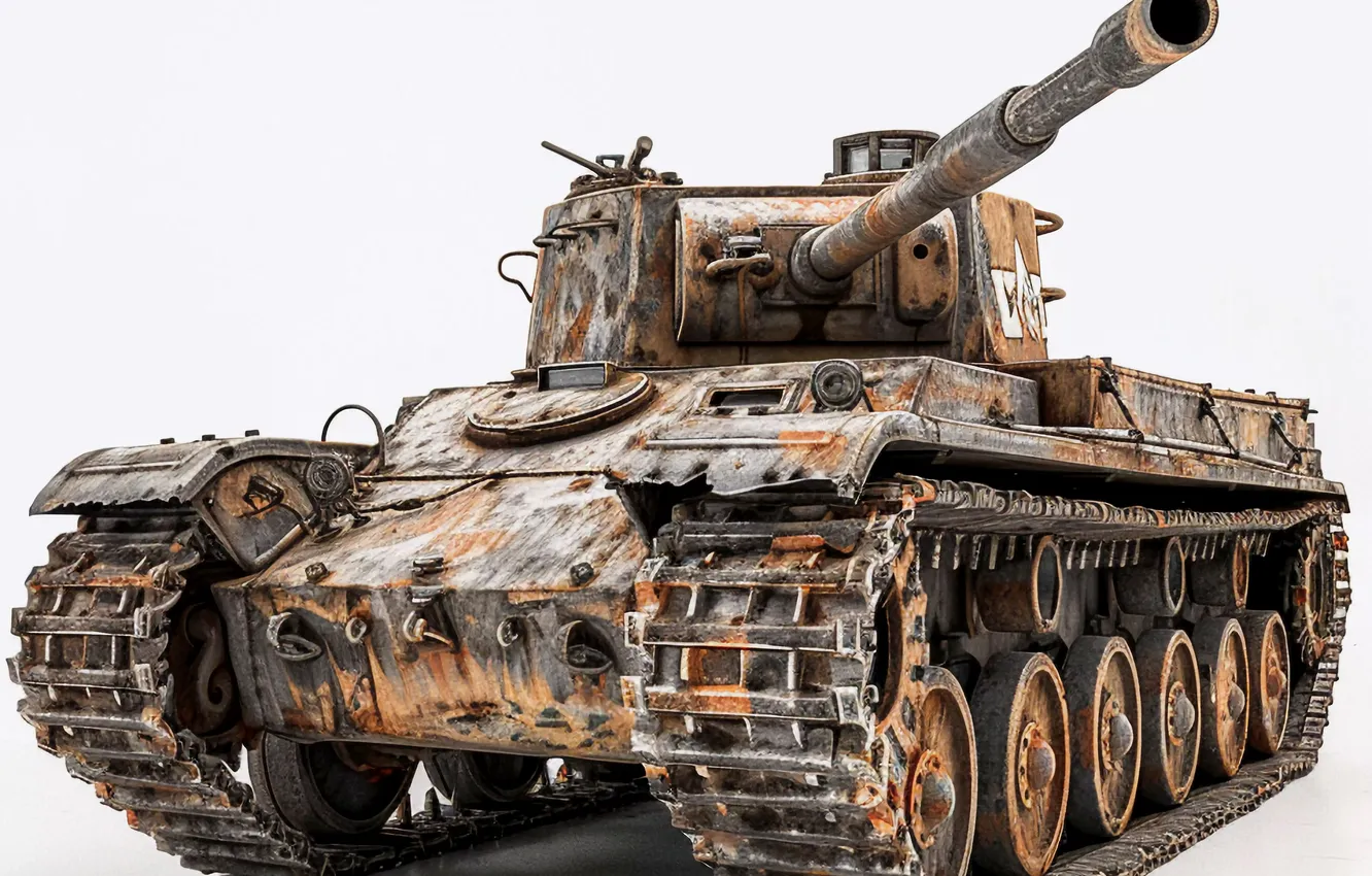 Photo wallpaper tank, trunk, light background, digital art, AI art, The Art of Artificial Intelligence, neural network