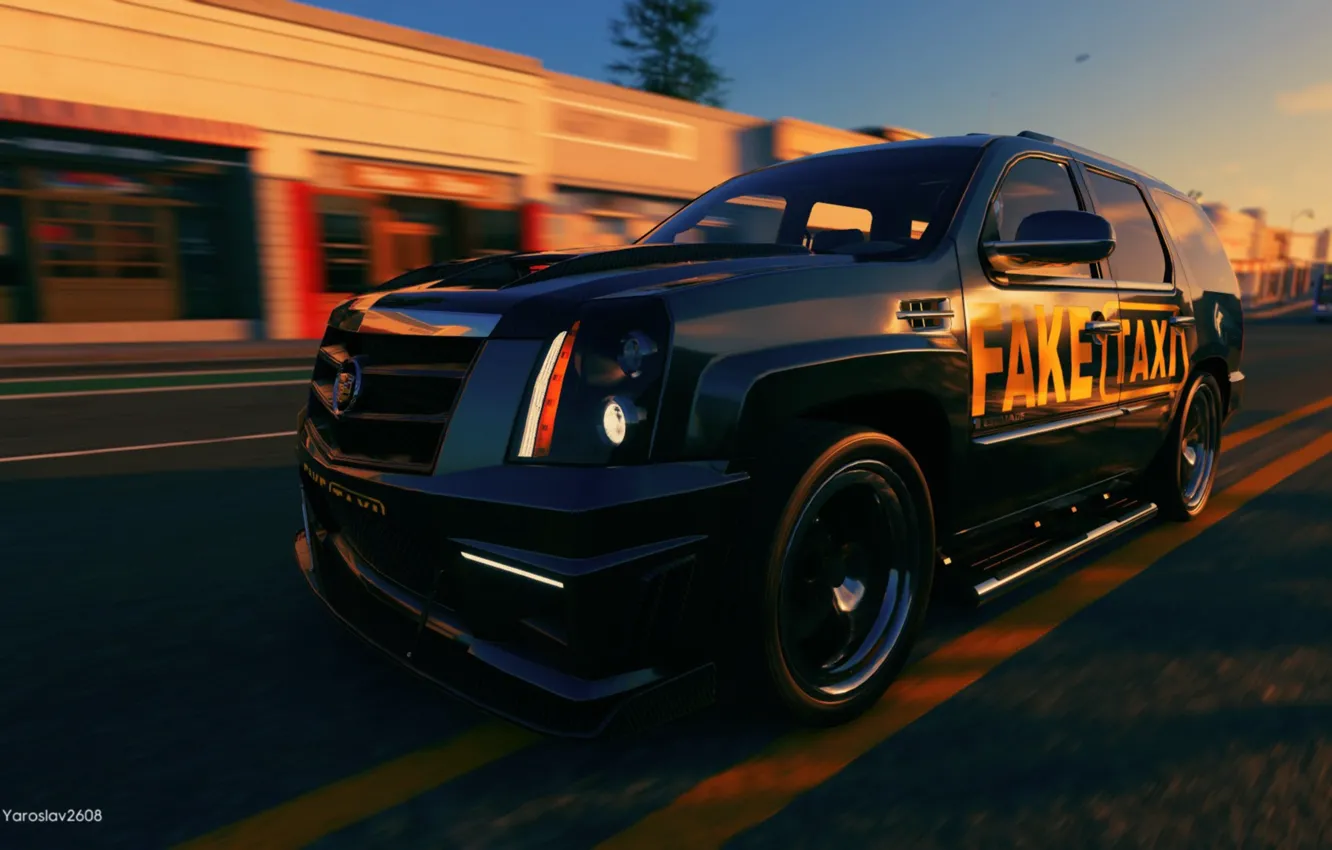 Photo wallpaper the game, Escalade, car, Cadilac, Cadillac Escalade, The Crew 2