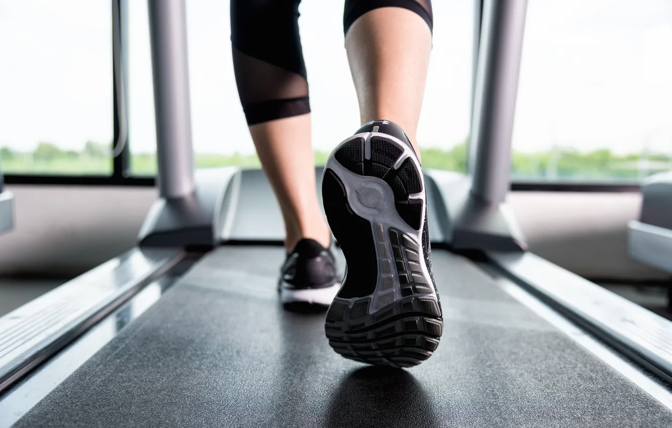 Photo wallpaper sneakers, footwear, treadmill