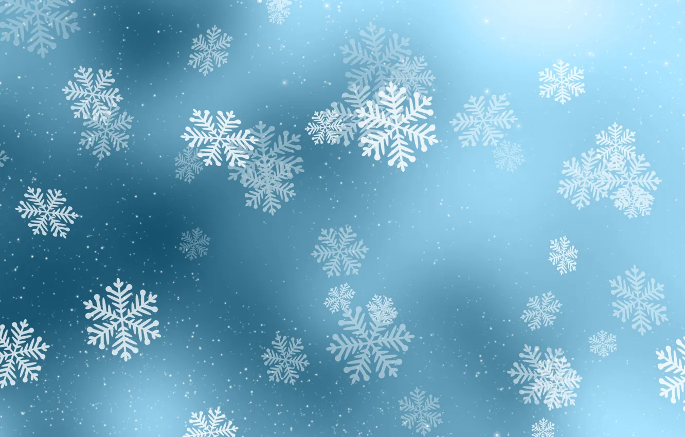 Photo wallpaper winter, snow, snowflakes, background, blue, Christmas, blue, winter