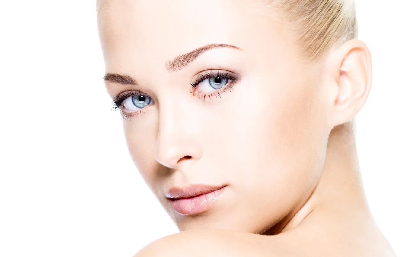 Photo wallpaper sexy, blue eyes, look, blonde