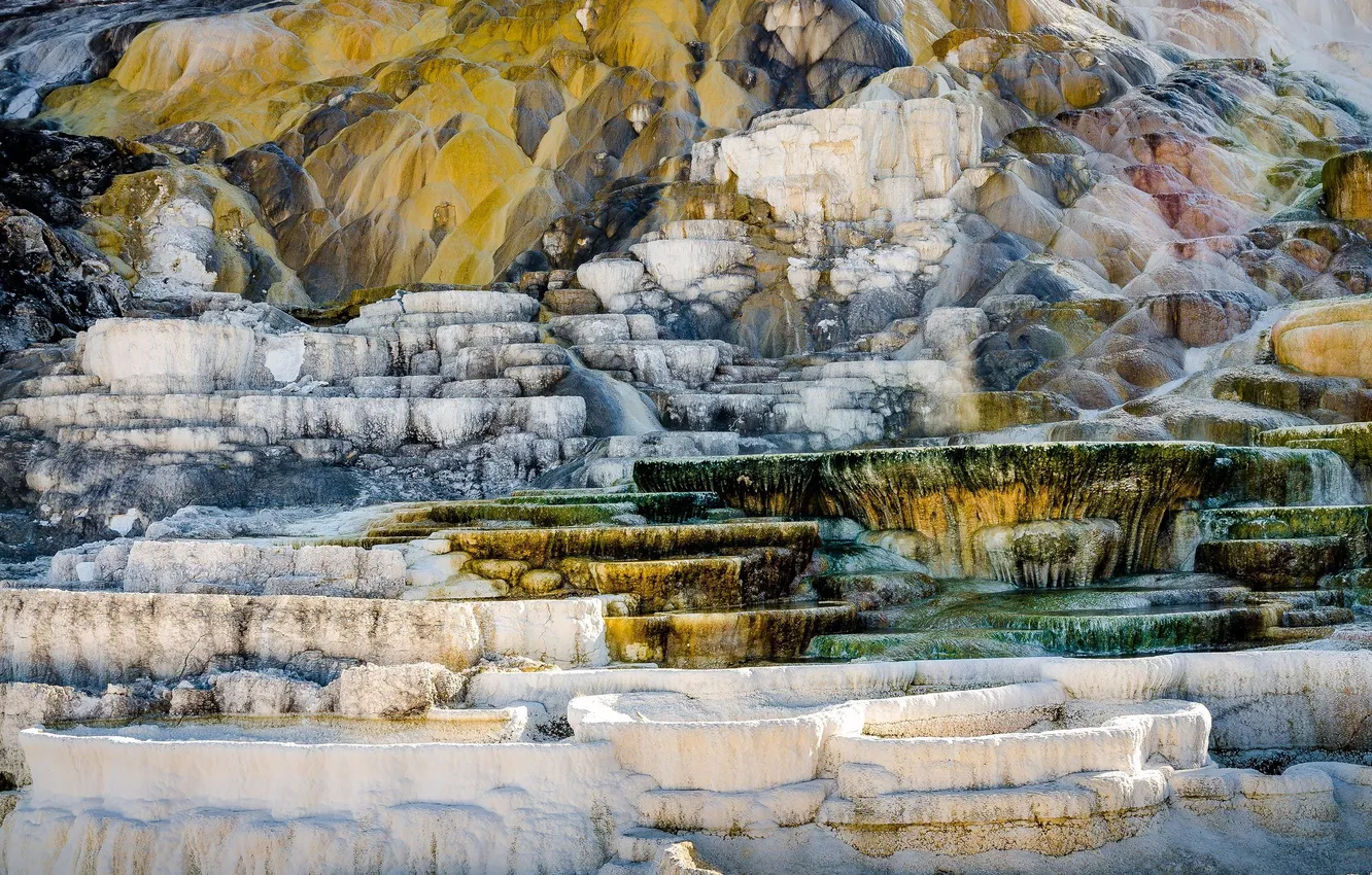 Photo wallpaper mountains, rocks, color, terrace, salt