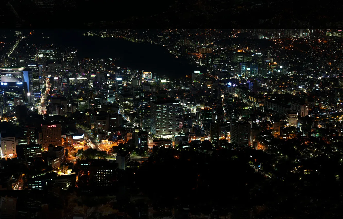 Photo wallpaper night, lights, China