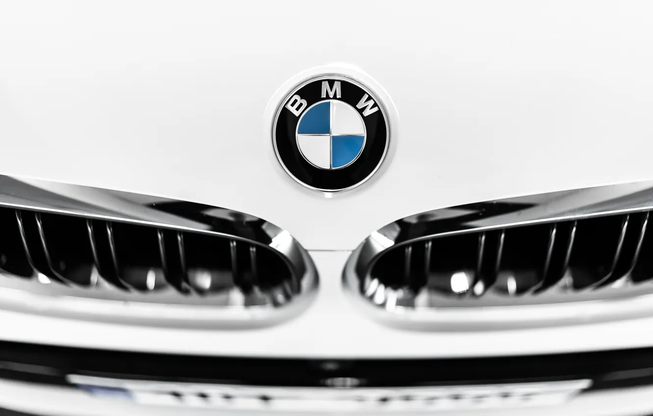 Photo wallpaper car, BMW, metal, logo