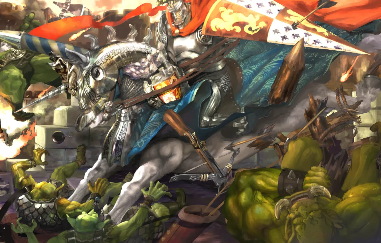 Photo wallpaper warrior, Dragon's Crown, goblins