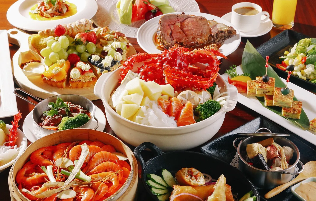 Photo wallpaper different, Japanese food, cuts