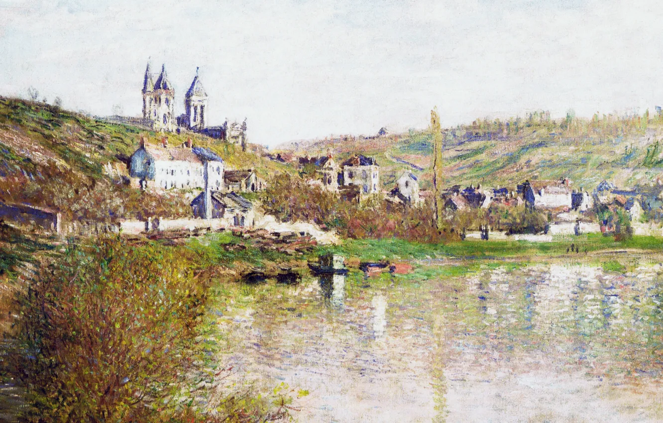 Photo wallpaper landscape, picture, Claude, Monet, Hills Wetaa