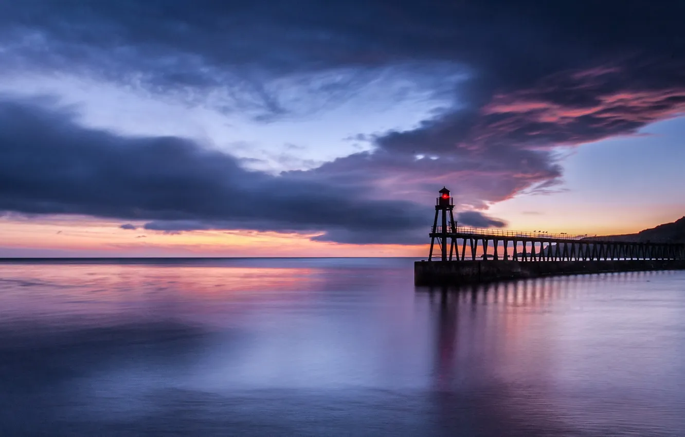 Photo wallpaper sea, landscape, bridge