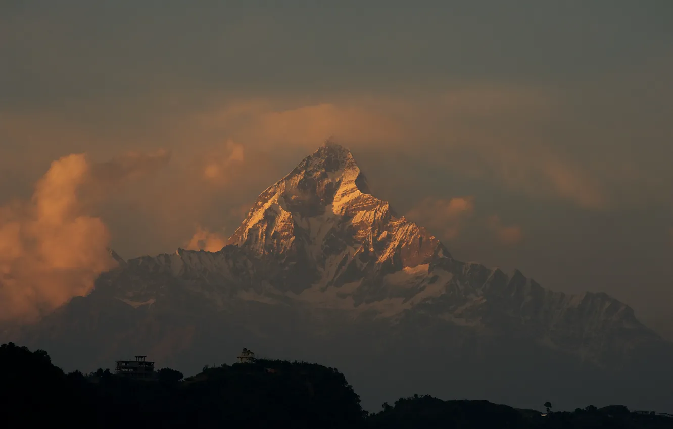 Photo wallpaper mountains, The Himalayas, Nepal, Annapurna range, "Fishtail", Jimmy Walsh Photography, Machapuchare