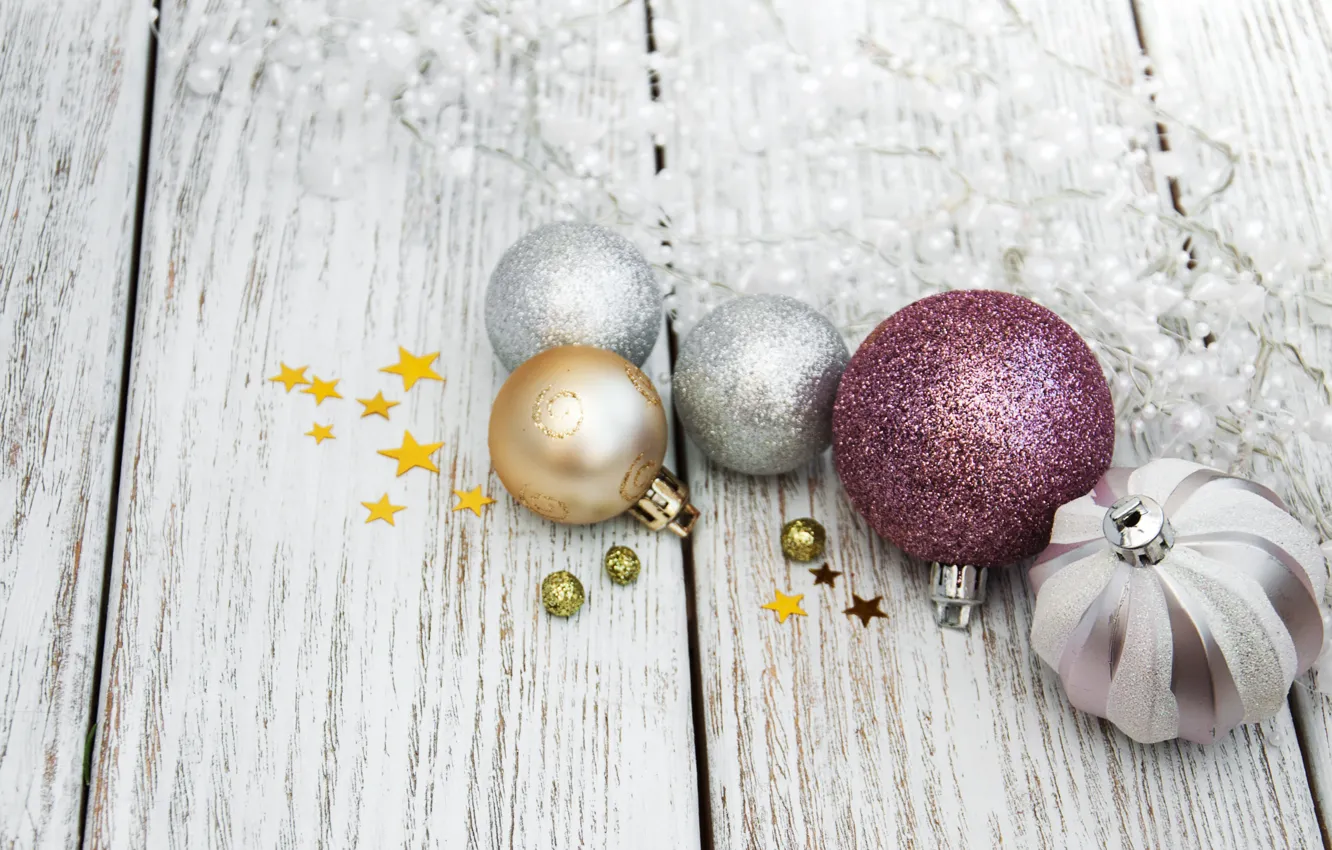 Photo wallpaper balls, holiday, new year, tape, decor, Olena Rudo