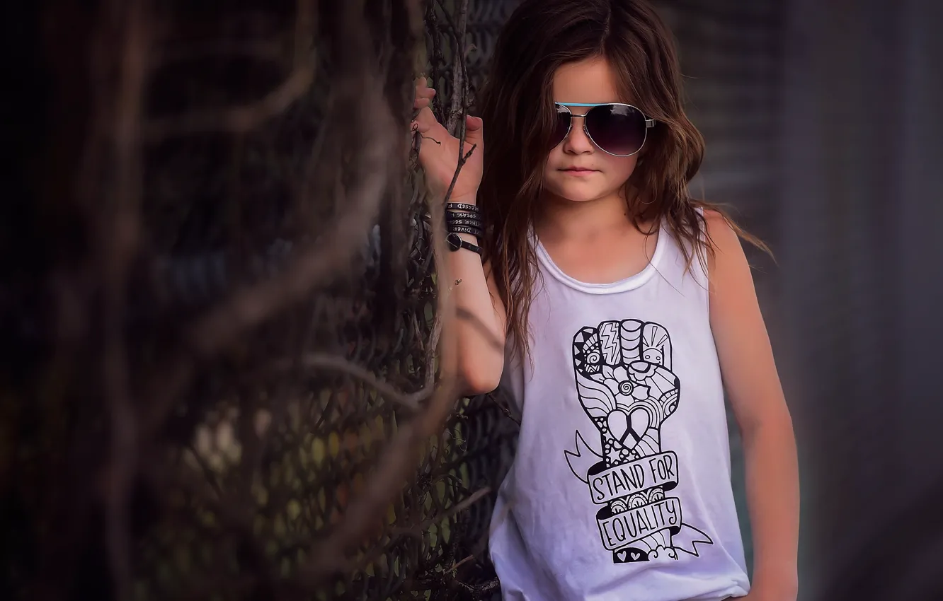 Photo wallpaper glasses, t-shirt, girl, fashionista, danielle balance