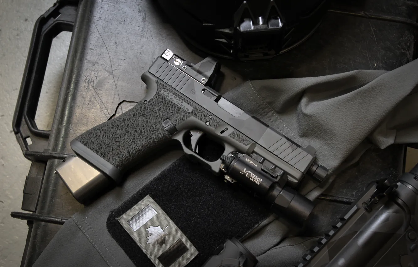 Photo wallpaper gun, Glock, Austrian, self-loading