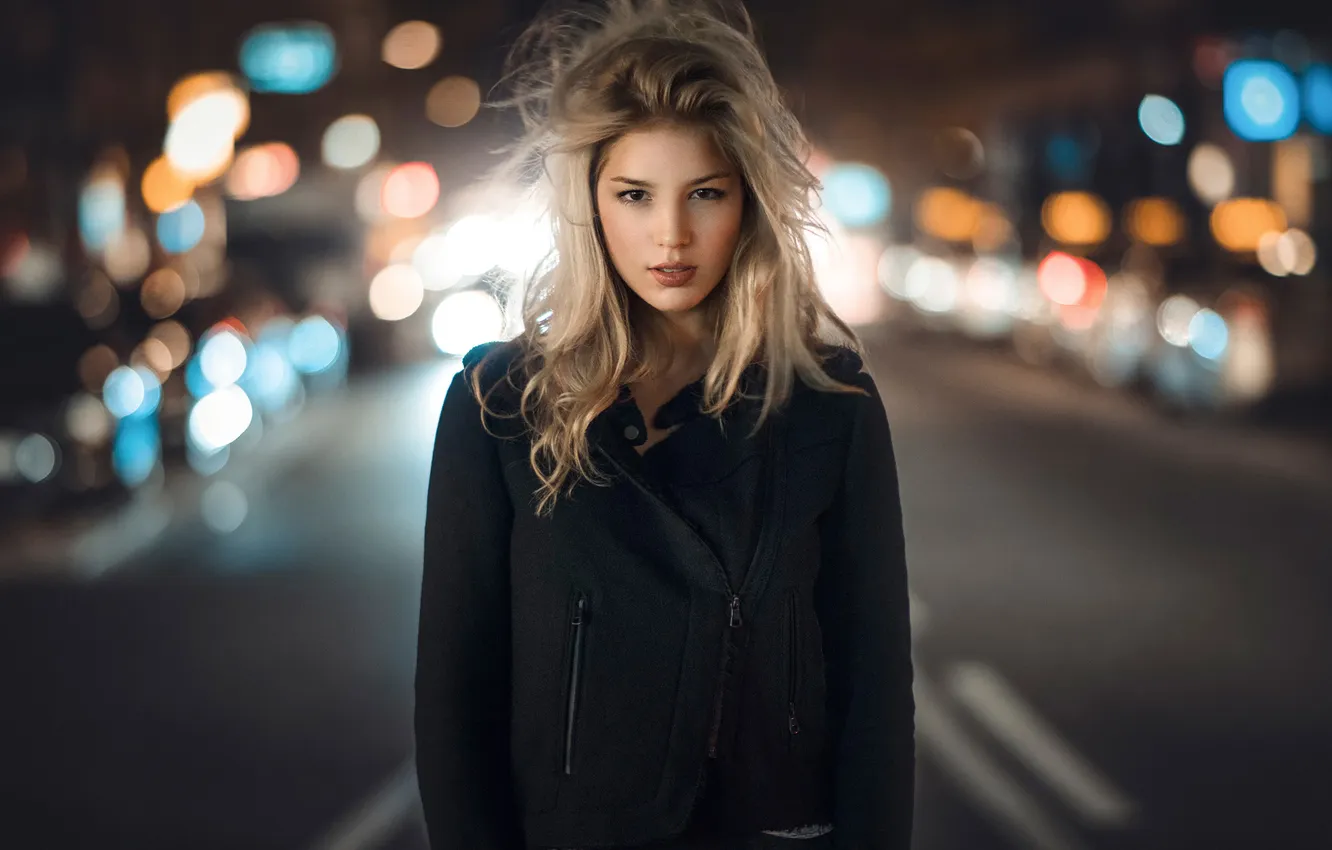Photo wallpaper the city, lights, bokeh, Paula, Martin Kuhn